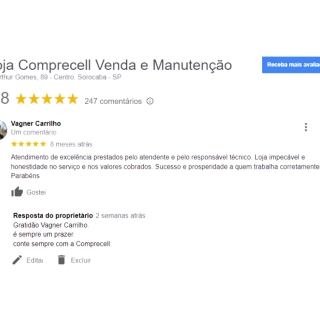 Avaliação Cliente Vagner Loja de Celular Barato Celular Sansung Barato Loja de Celular