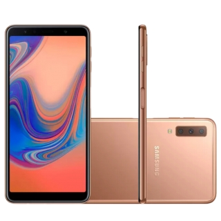 Smartphone Samsung Galaxy A7 64GB Cobre 4G - 4GB RAM Tela 6” Câm. Tripla + Câm. Selfie 24MP - Semi-Novo Loja de Celular Barato Celular Sansung Barato Loja de Celular